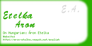 etelka aron business card
