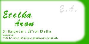 etelka aron business card